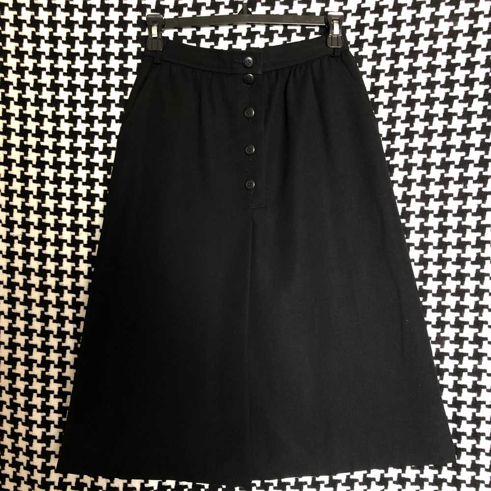Vintage Saint Laurent YSL skirt. XS. A-line wool button down skirt